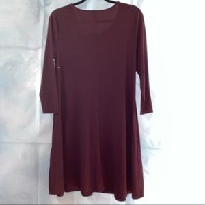 Long Sleeve Cotton Blend Dress